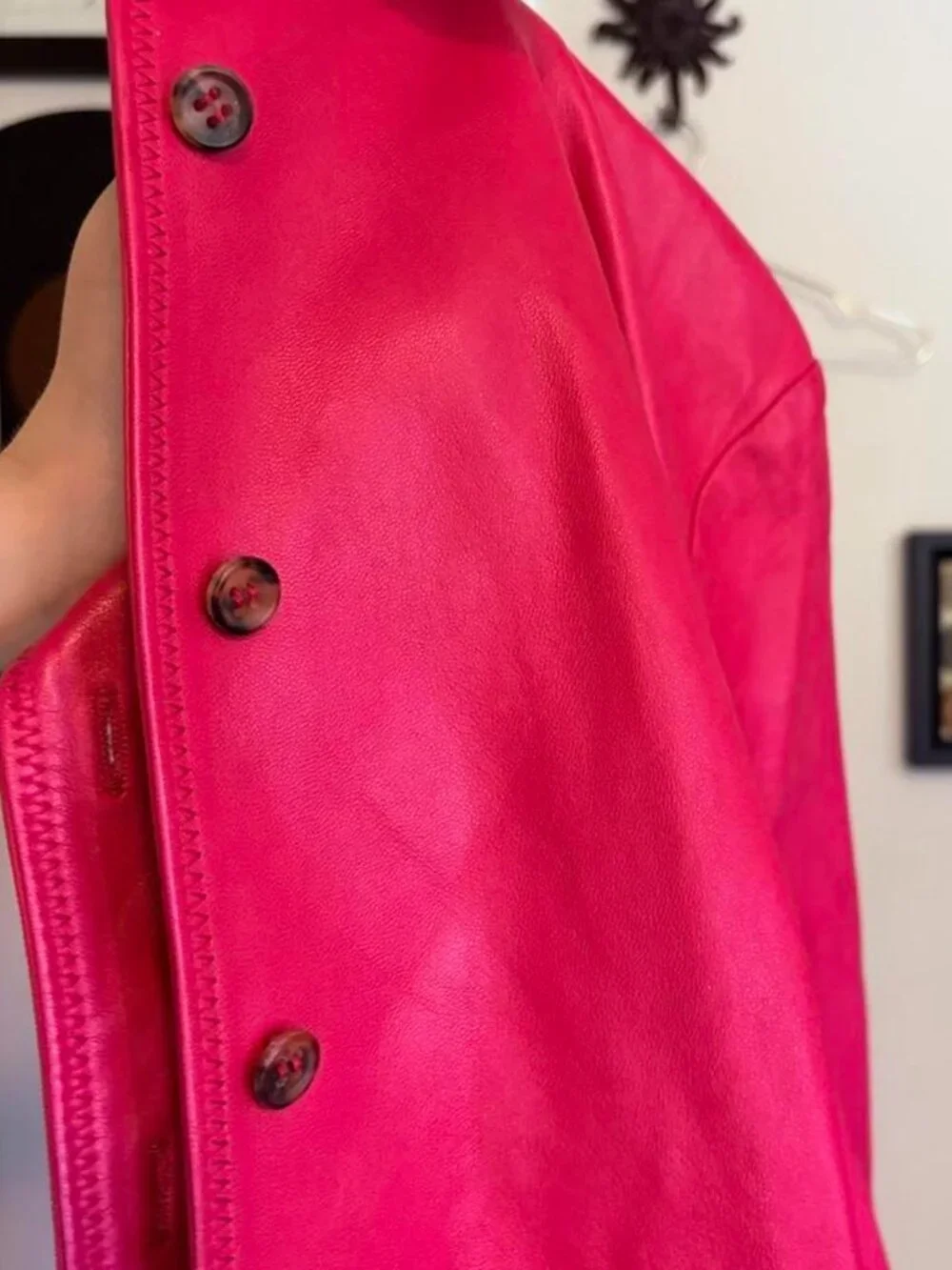 Worth Genuine Leather Hot Pink Jacket